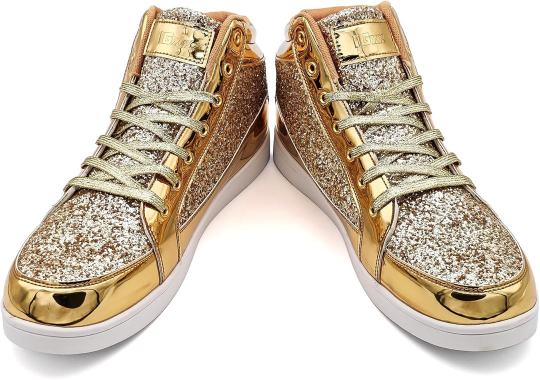 Damen Sneaker High Top Glitzer Freizeitschuhe Modisch-Luzern Mode