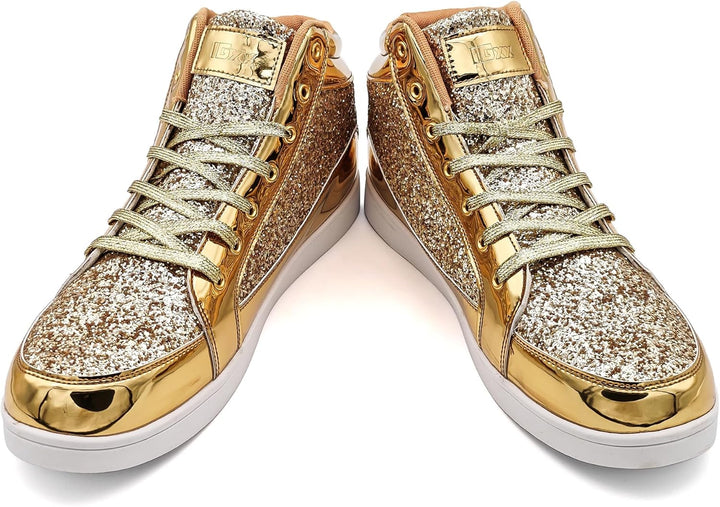 Damen Sneaker High Top Glitzer Freizeitschuhe Modisch-Luzern Mode