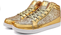 Damen Sneaker High Top Glitzer Freizeitschuhe Modisch-Luzern Mode