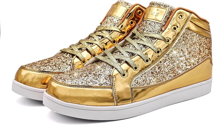 Damen Sneaker High Top Glitzer Freizeitschuhe Modisch-Luzern Mode