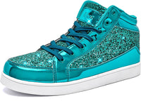 Damen Sneaker High Top Glitzer Freizeitschuhe Modisch-Luzern Mode