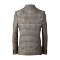 Herren Sakko Kariert Slim Fit Anzugjacke Business Look-Luzern Mode