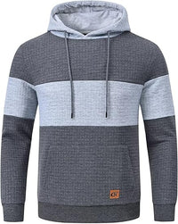 Herren Kapuzenpullover mit Steppmuster - Bequem & Stilvoll-Grau Hellgrau Streifen-S-Luzern Mode