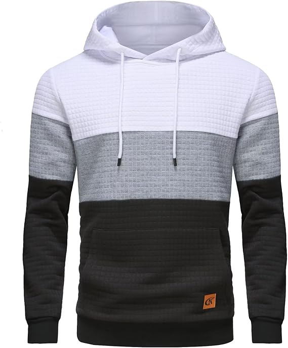 Herren Kapuzenpullover mit Steppmuster - Bequem & Stilvoll-Weiß Grau Schwarz-S-Luzern Mode
