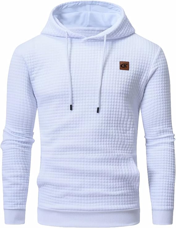 Herren Kapuzenpullover mit Steppmuster - Bequem & Stilvoll-Weiß-S-Luzern Mode