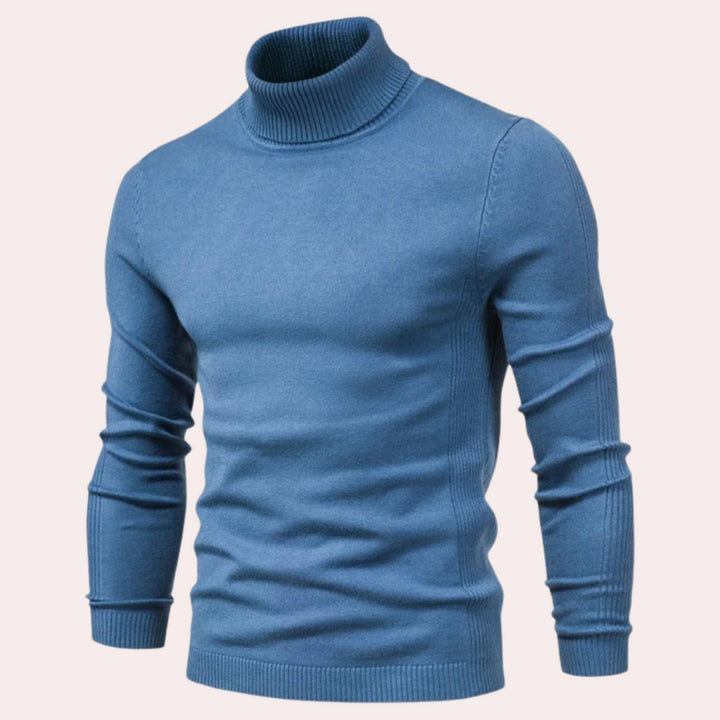 Herren Rollkragenpullover aus Baumwolle – Stilvoll & Warm-Blau-S-Luzern Mode