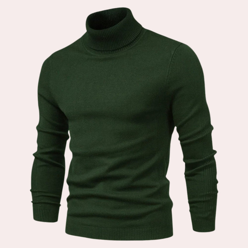 Herren Rollkragenpullover aus Baumwolle – Stilvoll & Warm-Grün-S-Luzern Mode