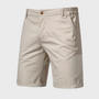 Herren Shorts | Baumwolle | Einfarbig | Lockere Passform | Taschen-Beige-XS-Luzern Mode