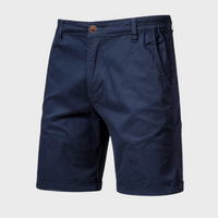 Herren Shorts | Baumwolle | Einfarbig | Lockere Passform | Taschen-Dunkelblau-XS-Luzern Mode