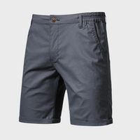 Herren Shorts | Baumwolle | Einfarbig | Lockere Passform | Taschen-Grau-XS-Luzern Mode