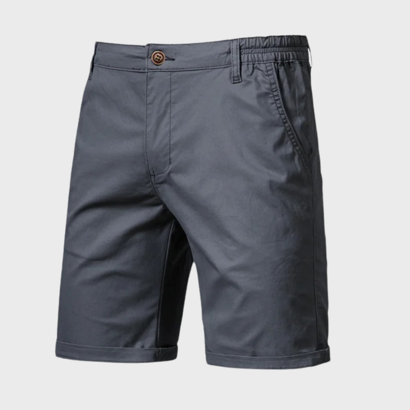 Herren Shorts | Baumwolle | Einfarbig | Lockere Passform | Taschen-Grau-XS-Luzern Mode