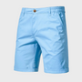 Herren Shorts | Baumwolle | Einfarbig | Lockere Passform | Taschen-Hellblau-XS-Luzern Mode