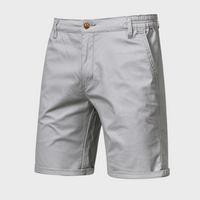 Herren Shorts | Baumwolle | Einfarbig | Lockere Passform | Taschen-Hellgrau-XS-Luzern Mode
