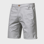Herren Shorts | Baumwolle | Einfarbig | Lockere Passform | Taschen-Hellgrau-XS-Luzern Mode