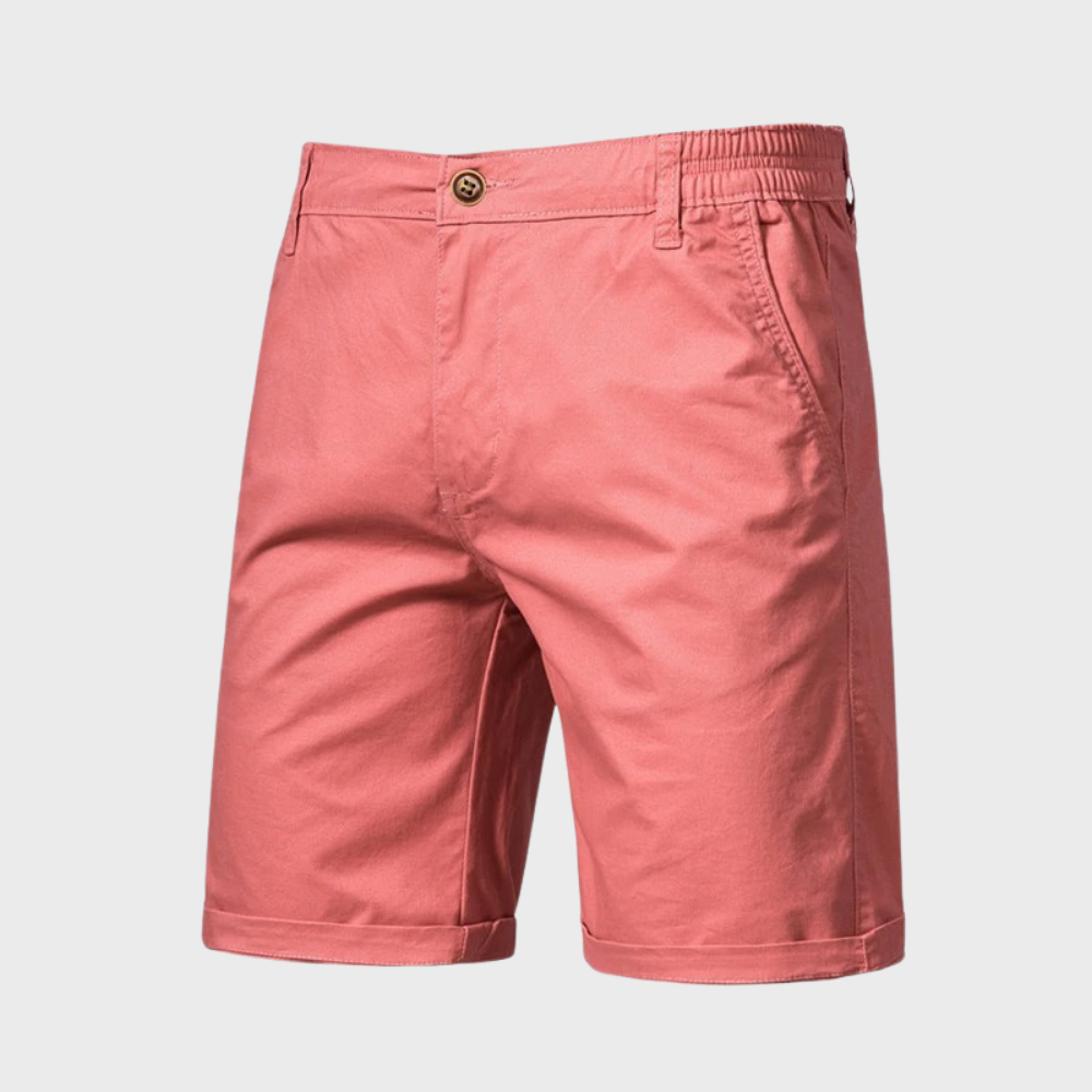 Herren Shorts | Baumwolle | Einfarbig | Lockere Passform | Taschen-Rosa-XS-Luzern Mode