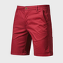 Herren Shorts | Baumwolle | Einfarbig | Lockere Passform | Taschen-Rot-XS-Luzern Mode