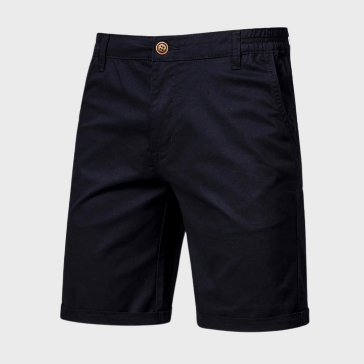 Herren Shorts | Baumwolle | Einfarbig | Lockere Passform | Taschen-Schwarz-XS-Luzern Mode