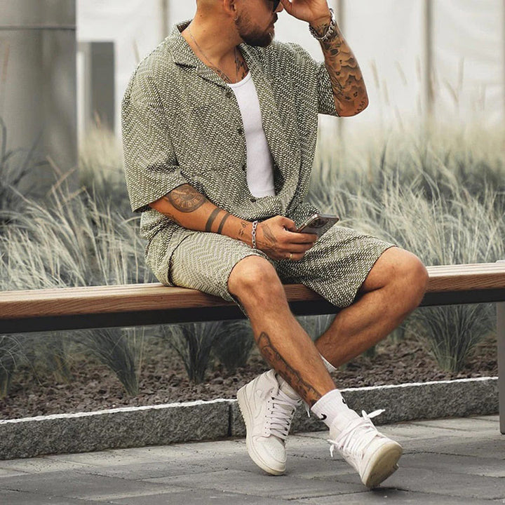 Herren Sommer Kurzarm Set - Bequemes Freizeit Outfit-Luzern Mode