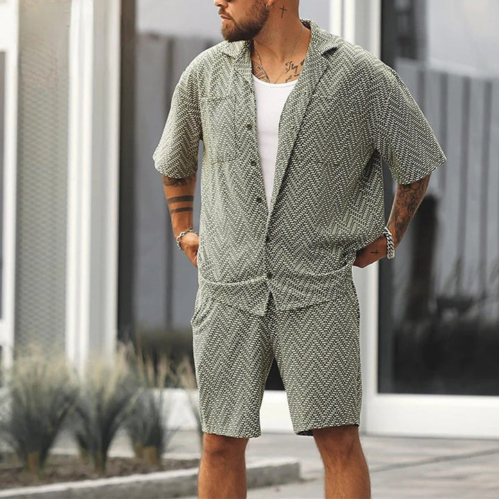 Herren Sommer Kurzarm Set - Bequemes Freizeit Outfit-S-Luzern Mode