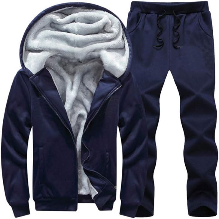 Herren Jogginganzug mit Kapuze - Bequemer Sportanzug-Dik Blauw-S-Luzern Mode