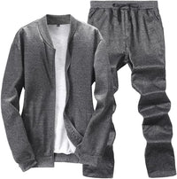 Herren Jogginganzug mit Kapuze - Bequemer Sportanzug-Dunkelgrau-S-Luzern Mode