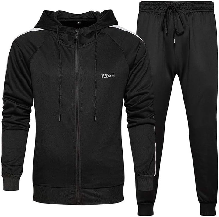 Herren Jogginganzug mit Kapuze - Bequemer Sportanzug-Schwarz 2-S-Luzern Mode