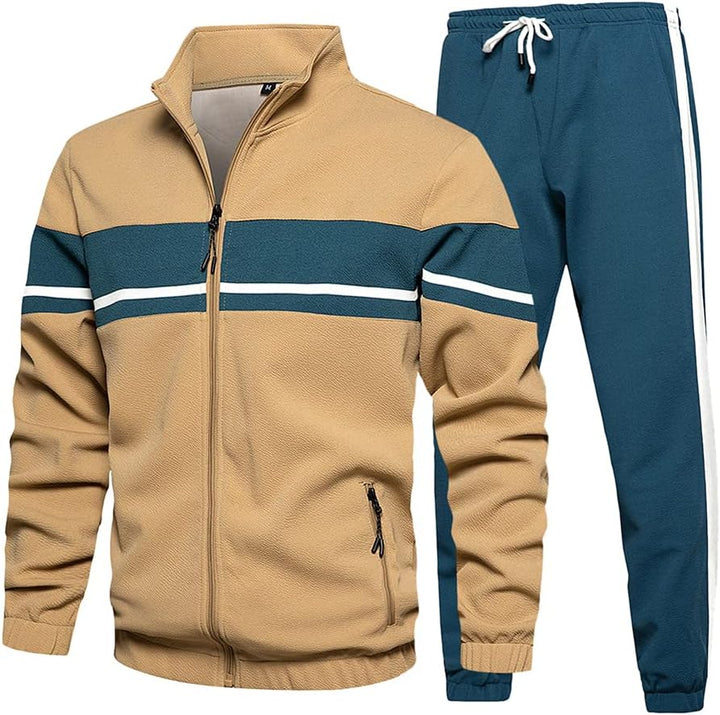 Herren Jogginghose mit Taschen und elastischem Bund-Khaki-S-Luzern Mode