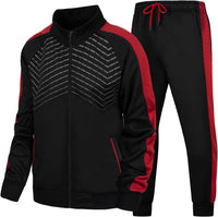 Herren Jogginghose mit Taschen und elastischem Bund-Schwarz Rot-S-Luzern Mode