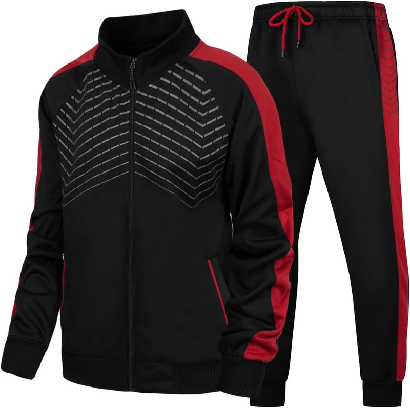 Herren Jogginghose mit Taschen und elastischem Bund-Schwarz Rot-S-Luzern Mode