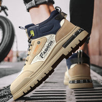 Herren Wanderschuhe | Halbhoch | Vegan Leder | Schnürsenkel | Rutschfest-Luzern Mode