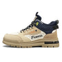 Herren Wanderschuhe | Halbhoch | Vegan Leder | Schnürsenkel | Rutschfest-Braun Blau-39-Luzern Mode