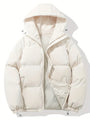 Puffjacke | Kapuze | Reißverschluss | Schützend | Gepolstert-Beige-M-Luzern Mode