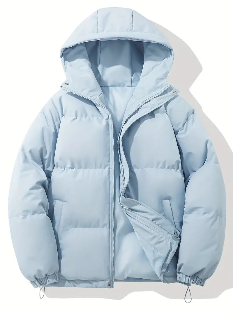 Puffjacke | Kapuze | Reißverschluss | Schützend | Gepolstert-Himmelblau-M-Luzern Mode
