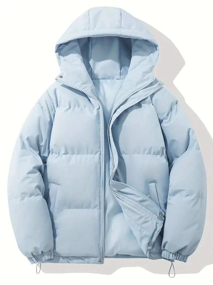 Puffjacke | Kapuze | Reißverschluss | Schützend | Gepolstert-Himmelblau-M-Luzern Mode