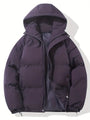 Puffjacke | Kapuze | Reißverschluss | Schützend | Gepolstert-Lila-M-Luzern Mode