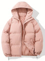 Puffjacke | Kapuze | Reißverschluss | Schützend | Gepolstert-Rosa-M-Luzern Mode