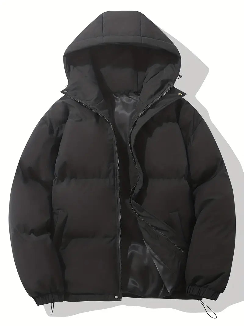 Puffjacke | Kapuze | Reißverschluss | Schützend | Gepolstert-Schwarz-M-Luzern Mode
