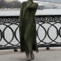 Maxi Strickkleid Damen - Elegantes Winterkleid Langarm-Grün-S-Luzern Mode