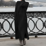 Maxi Strickkleid Damen - Elegantes Winterkleid Langarm-Schwarz-S-Luzern Mode