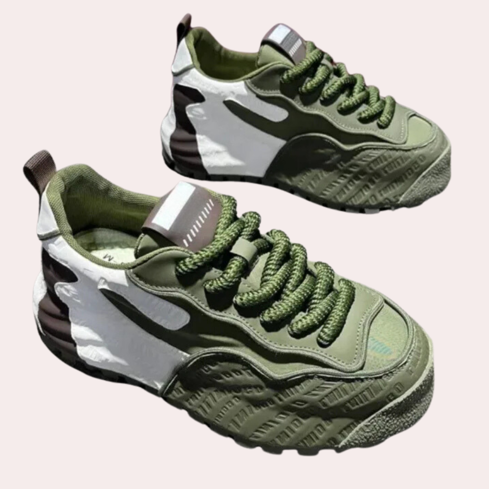 Herren Sneaker mit modernem Design und Komfortsohle-Grün-39-Luzern Mode