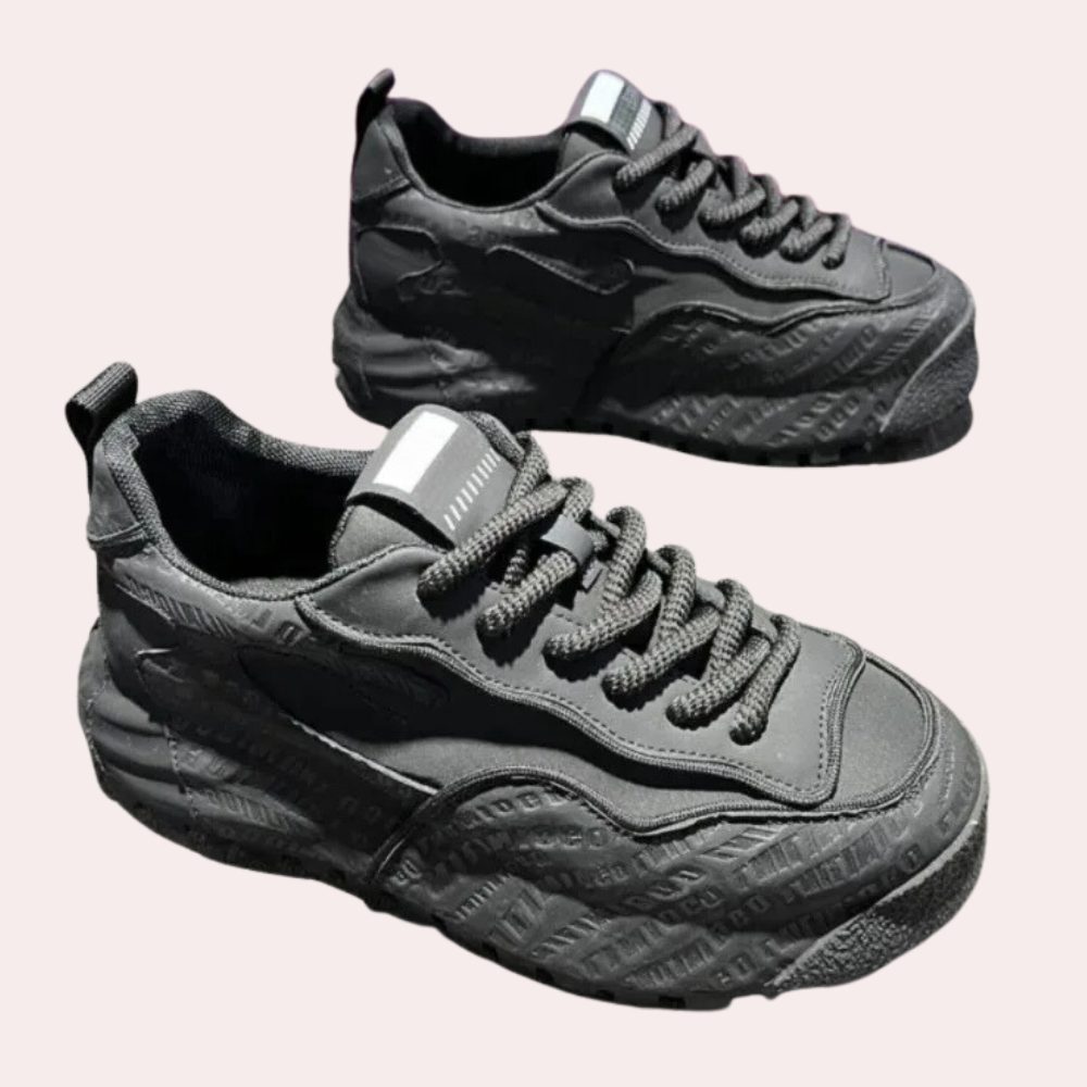 Herren Sneaker mit modernem Design und Komfortsohle-Schwarz-39-Luzern Mode