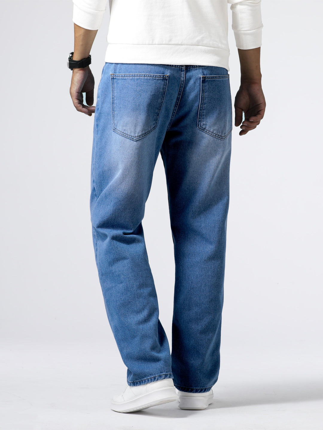 Herrenjeans | Reguläre Passform | Robust | Baumwolle | Knopf | Reißverschluss | Gewaschen-Luzern Mode