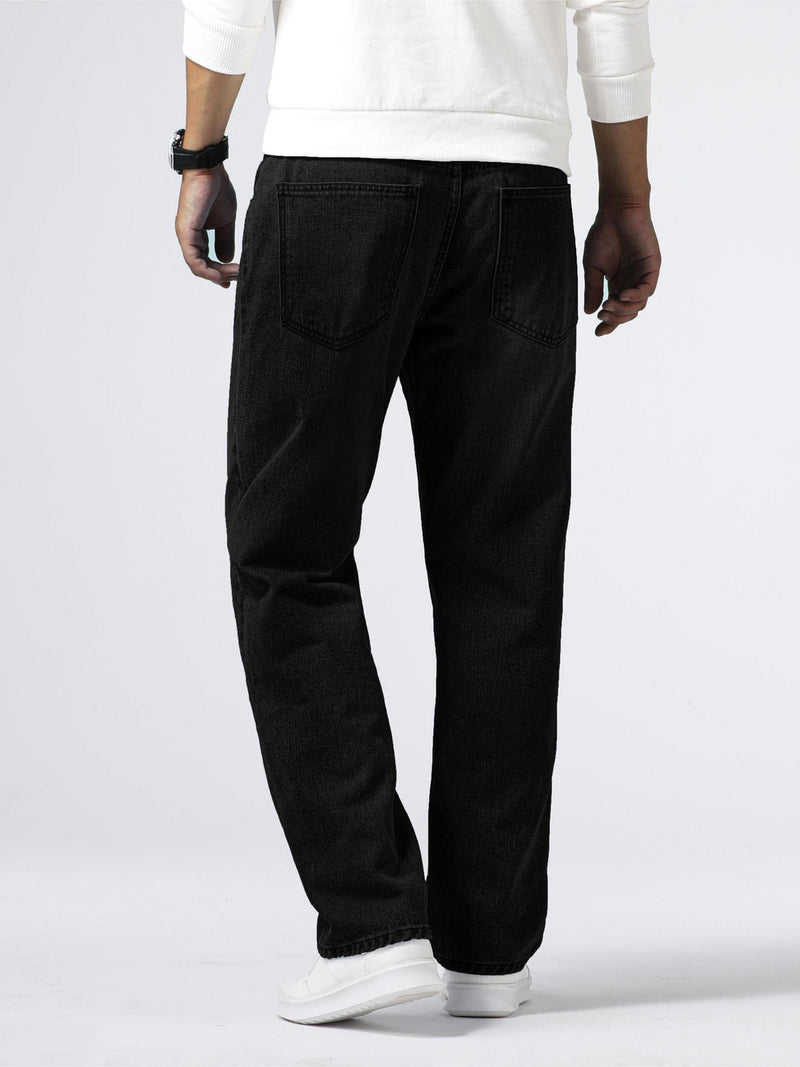 Herrenjeans | Reguläre Passform | Robust | Baumwolle | Knopf | Reißverschluss | Gewaschen-Luzern Mode