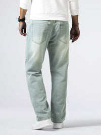 Herrenjeans | Reguläre Passform | Robust | Baumwolle | Knopf | Reißverschluss | Gewaschen-Luzern Mode