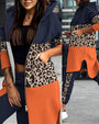 Eleganter Damen Zweiteiler mit Leopardenmuster Hoodie Set-Mehrfarbig-S-Luzern Mode