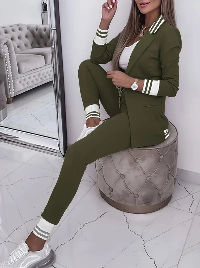 Damen Anzug Set Sportlich Elegant Business Freizeit Look-Luzern Mode