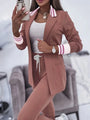 Damen Anzug Set Sportlich Elegant Business Freizeit Look-Rosa-M-Luzern Mode