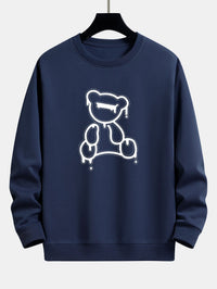 Teddy Design Sweatshirt für Damen - Bequem und Stylisch-Blau-S-Luzern Mode