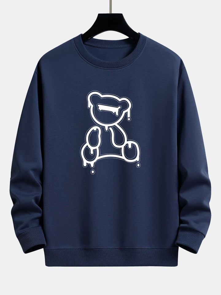 Teddy Design Sweatshirt für Damen - Bequem und Stylisch-Blau-S-Luzern Mode