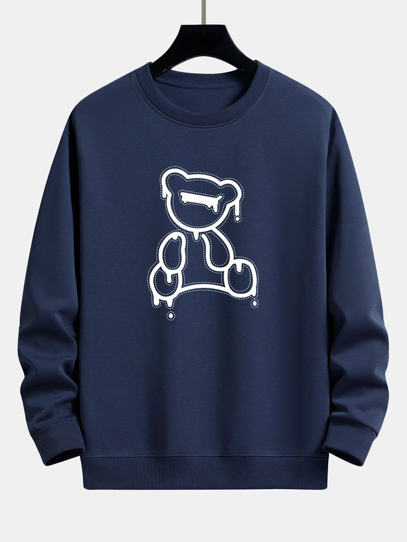 Teddy Design Sweatshirt für Damen - Bequem und Stylisch-Blau-S-Luzern Mode